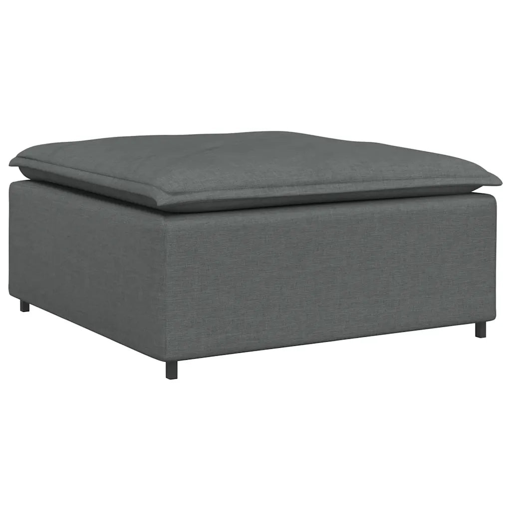 Divano Modulare con Poggiapiedi e Cuscini Grigio Scuro 3321058