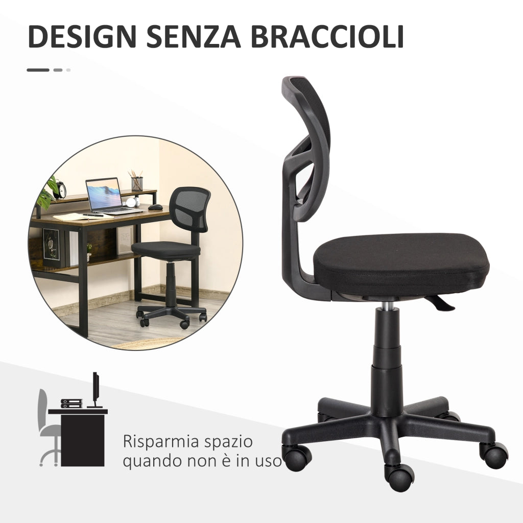 Sedia Ergonomica da Ufficio ¨C Minimal ¨C Rete, Regolabile in Altezza, Nero