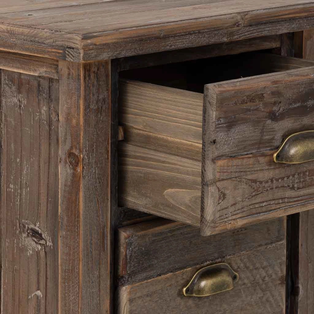 Comodino in legno con 3 cassetti 48x38x76,5