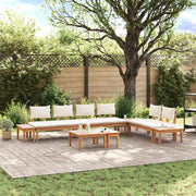 Set Divano da Giardino 5 pcs Marrone e Crema