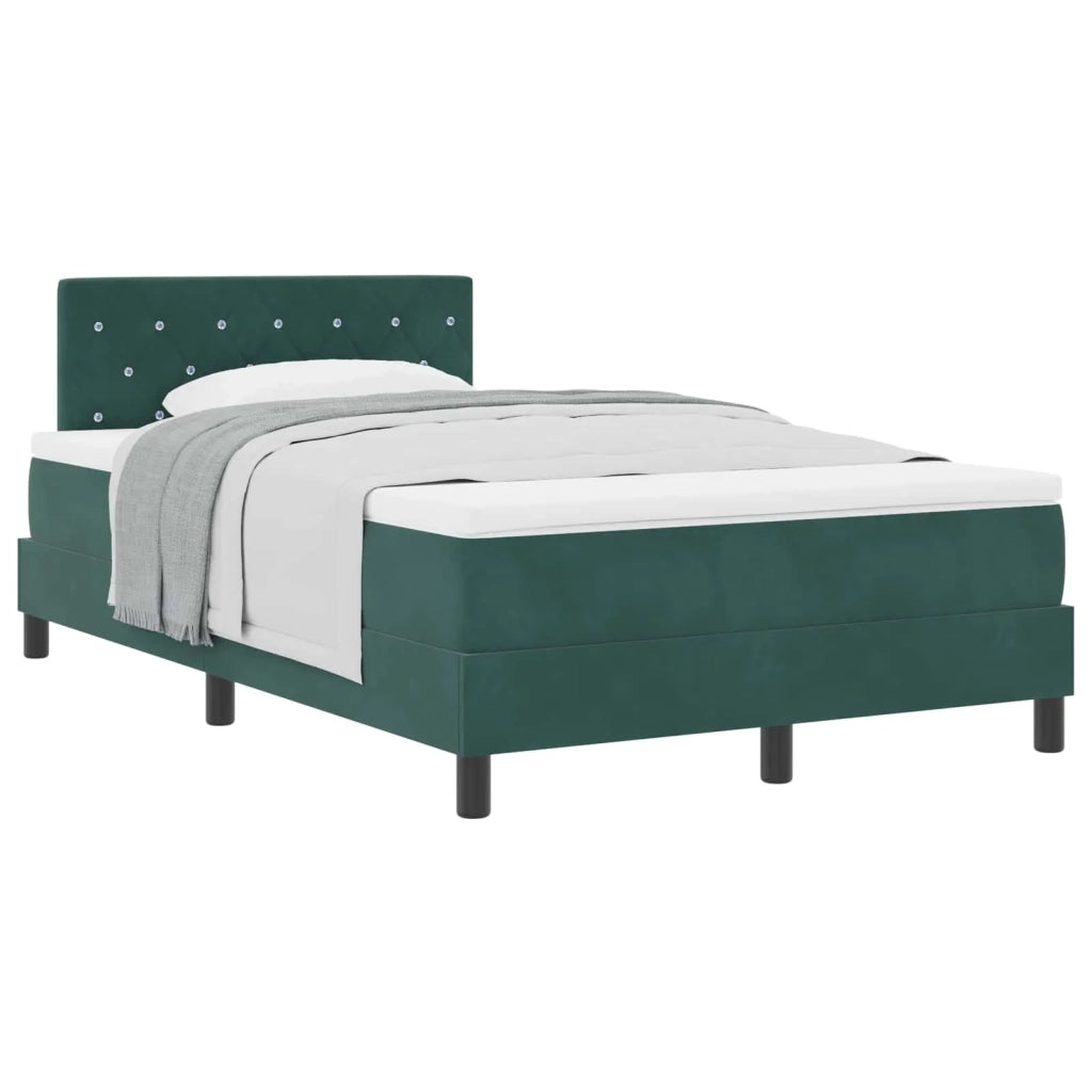 Letto a molle con materasso Verde Scuro 120 x 200 cm Velluto 3339101