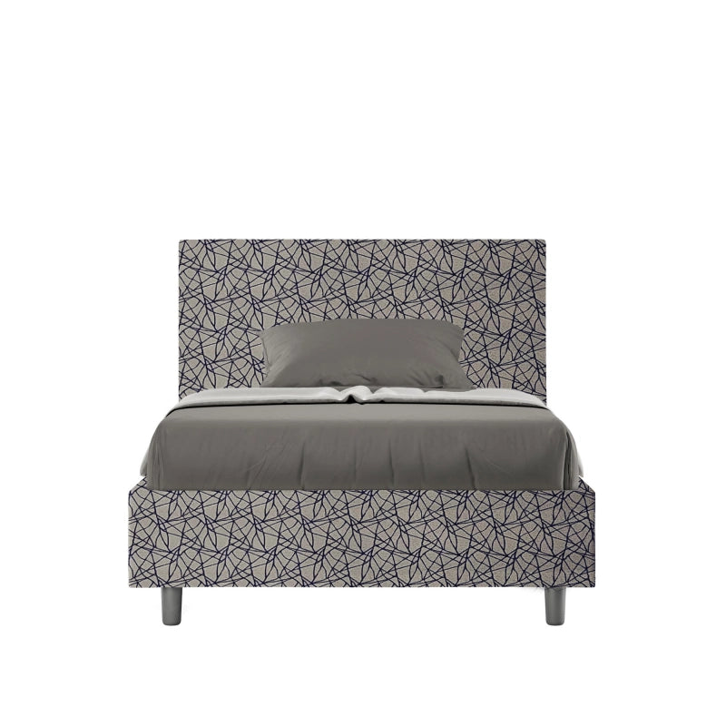 Letto imbottito 1 piazza e mezza 120x200 cm tessuto Era Adele - Senza rete,Blu