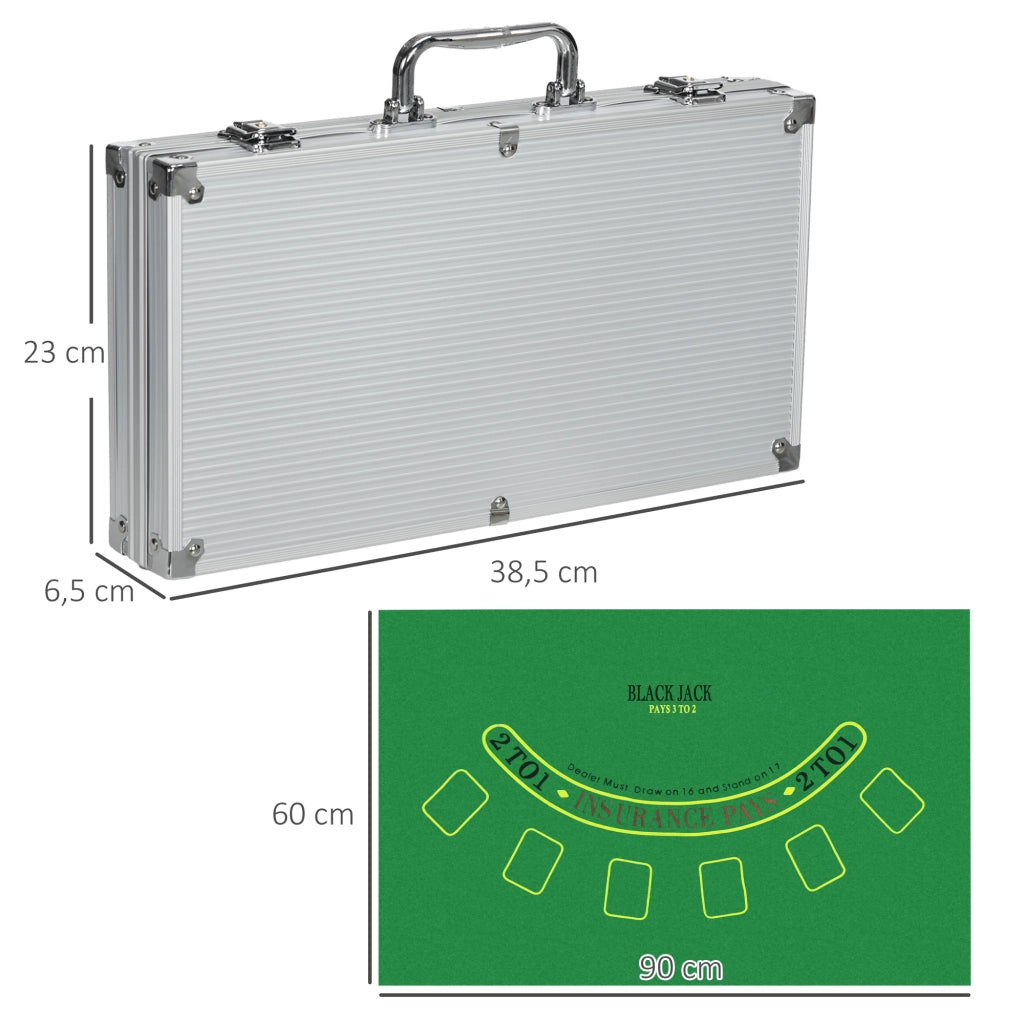 Set di Poker con 300 Chip e Accessori ¨C Minimal ¨C Nero