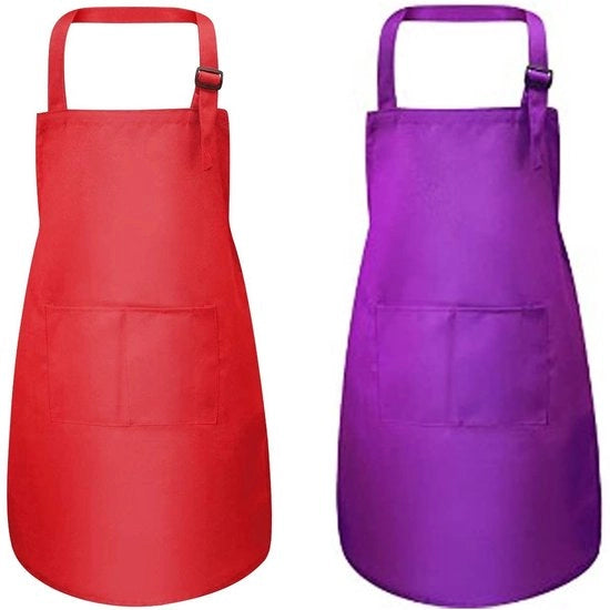Grembiule per Bambini - Adattabile - 2 Pezzi - Sostenibile - Con Tasche - Adatto alla Cucina e alla Pittura
