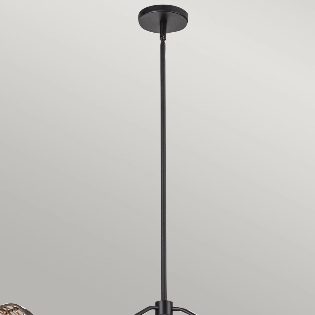 Lampada a sospensione boho Perth Alora Mood nera 3xE14