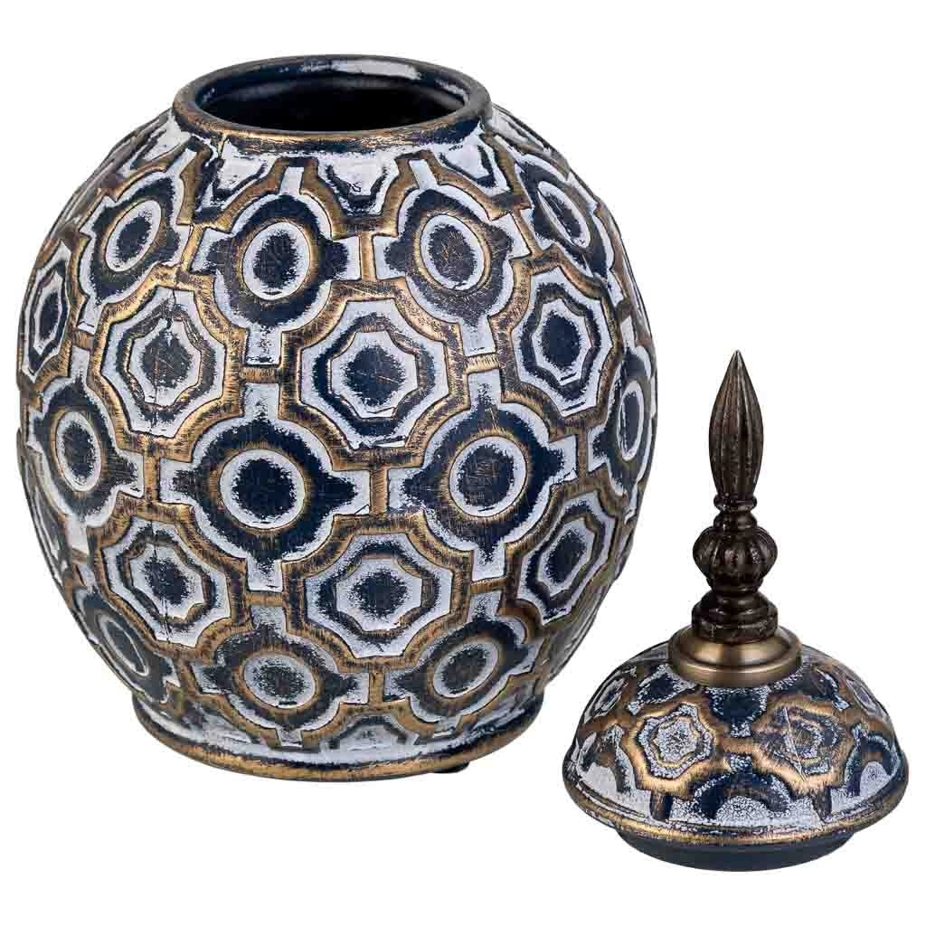 Vaso in ceramica blu, D15,5x27,5h cm