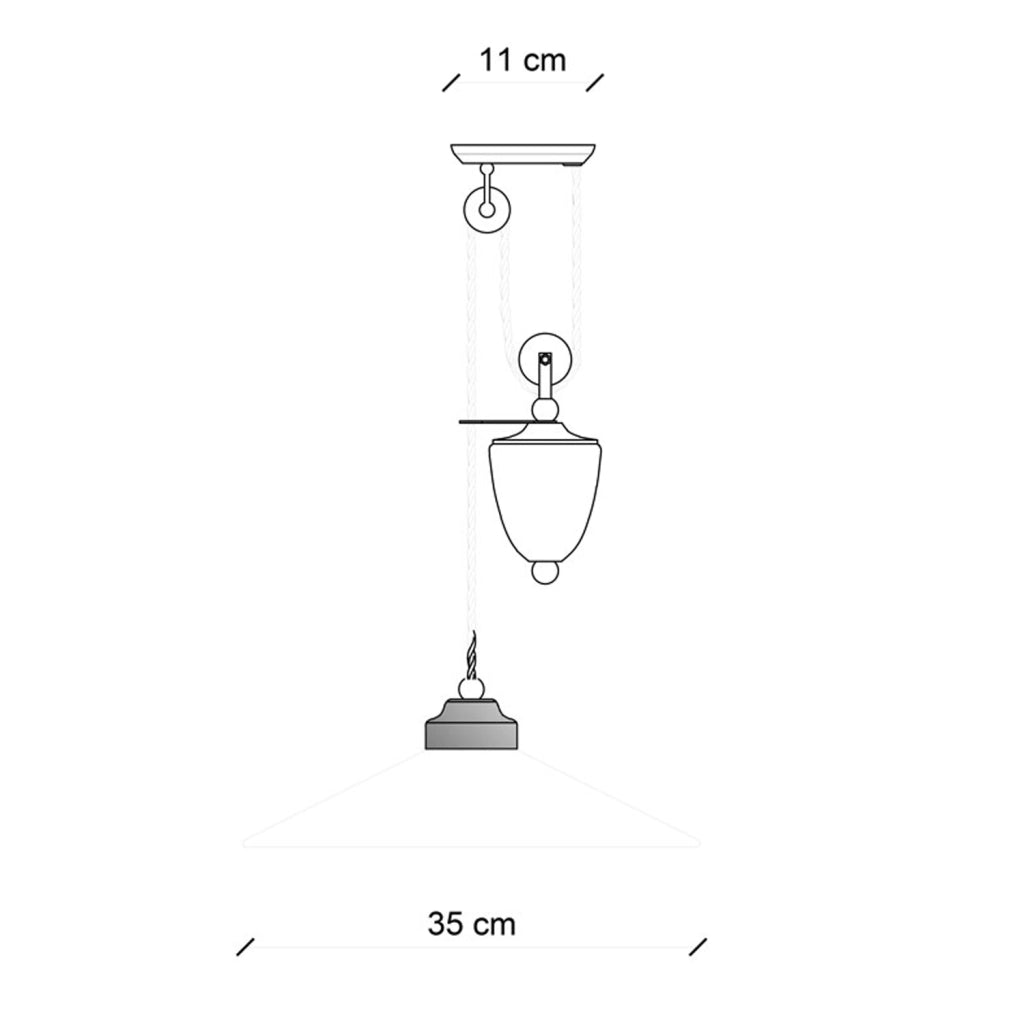 Lampadario Vintage Colors Saliscendi Ferro E Ceramica Azzurro 1 Luce E27