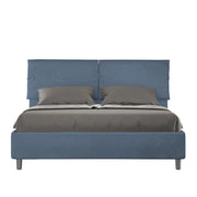 BS COM Letto matrimoniale contenitore imbottito 160x190 microfibra blu