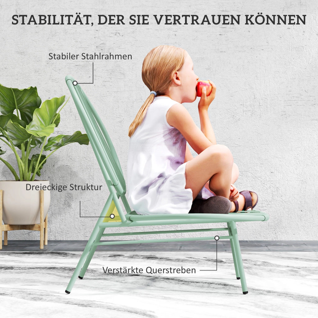 Set Bistrot 3 Pezzi in Polyrattan ¨C Minimal ¨C Grigio Verde
