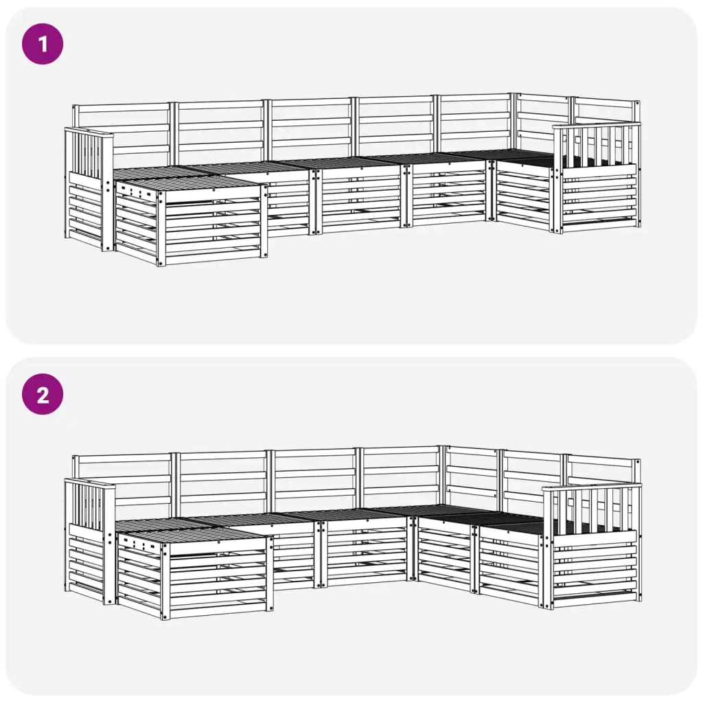 Set di divani da esterno 7 pcs Bianco 3392184