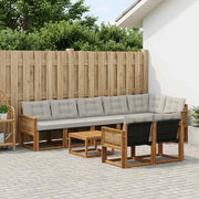 Set di divani da esterno 9 pcs Naturale e Grigio Chiaro 3382051