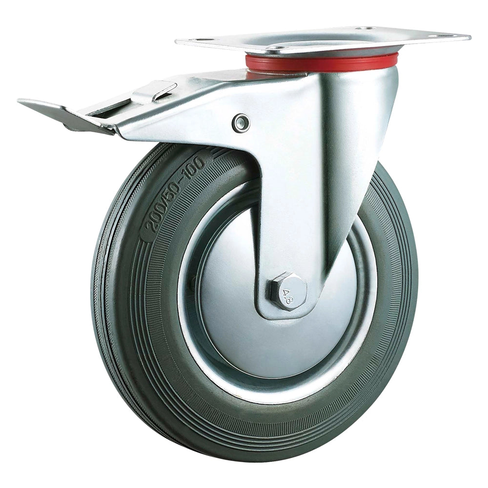 RUOTA PER CARRELLI ART. 80 ÃE¸ mm 100 - piastra mm 105 x 85 - capacitÃE kg 70  - UNIKO