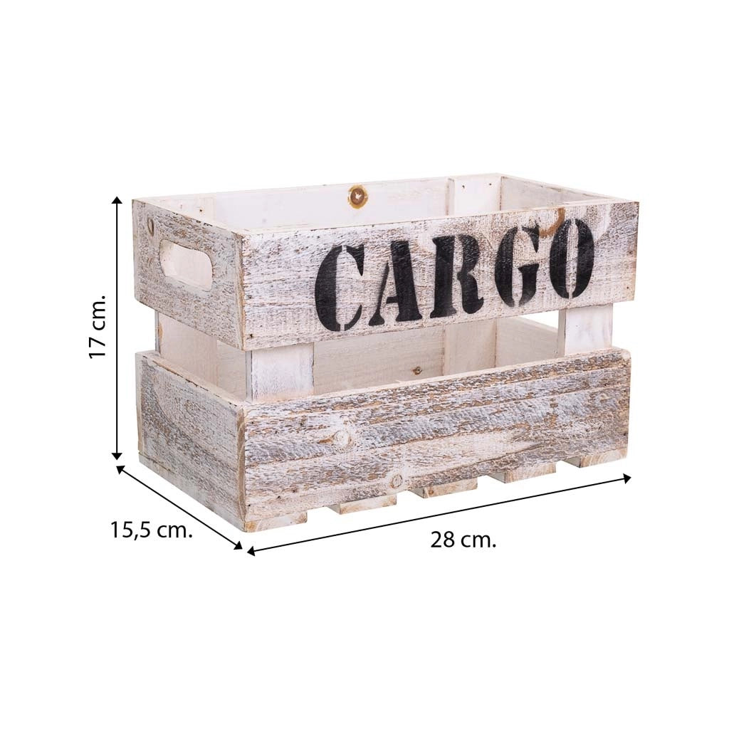 Set di 3 scatole in legno bianche