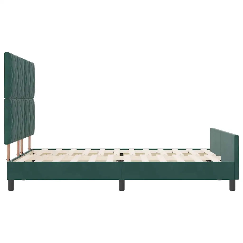 Letto a molle con testiera Verde Scuro 140 x 200 cm Velluto 3345014