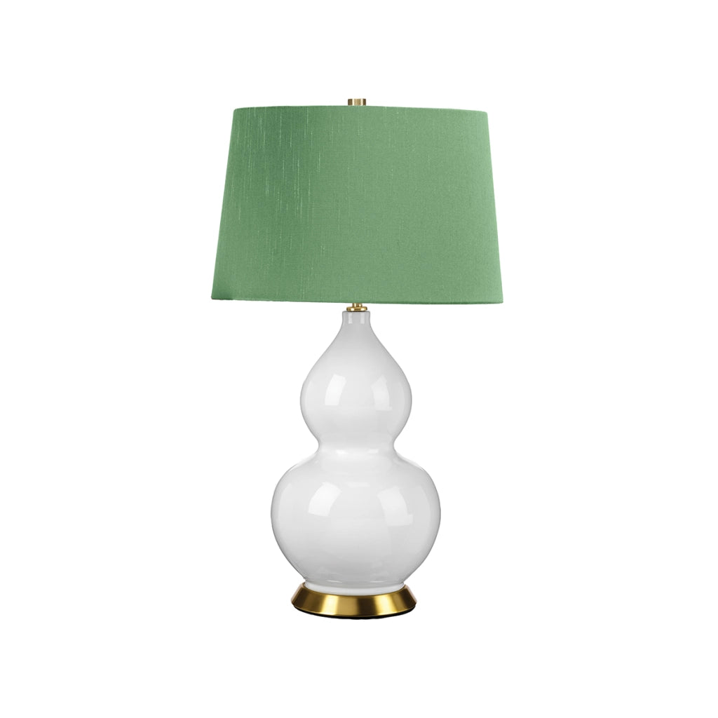 Lampada da tavolo Isla ceramica bianca paralume verde Elstead