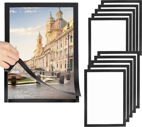Lista A4 Magnetica Autoadesiva - Impermeabile - Sostituire Documenti e Poster - Nero