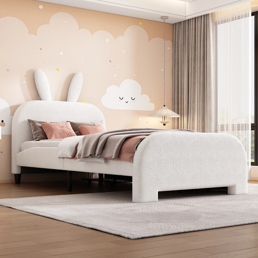 letto piatto in peluche bianco 90 x 200 cm