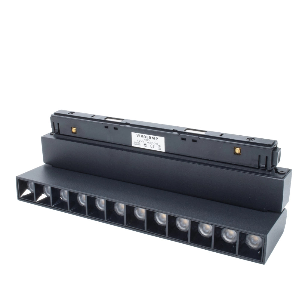 Faretto LED track binario magnetico 48v 12W luce orientabile per ufficio Dimmerabile luce CCT 3000K 4000K 6400K