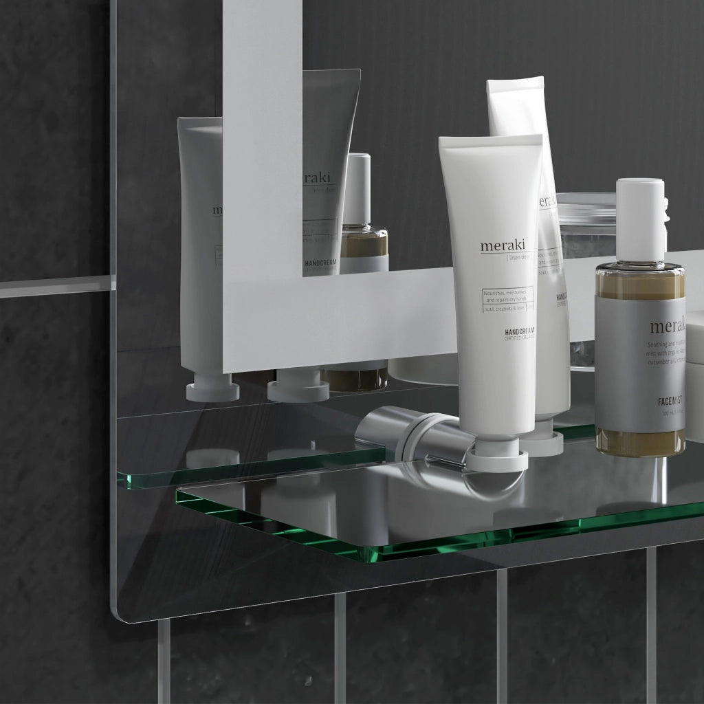 Specchio LED per Bagno con Ripiano Integrato ¨C Zephmum ¨C Bianco 60x30x15