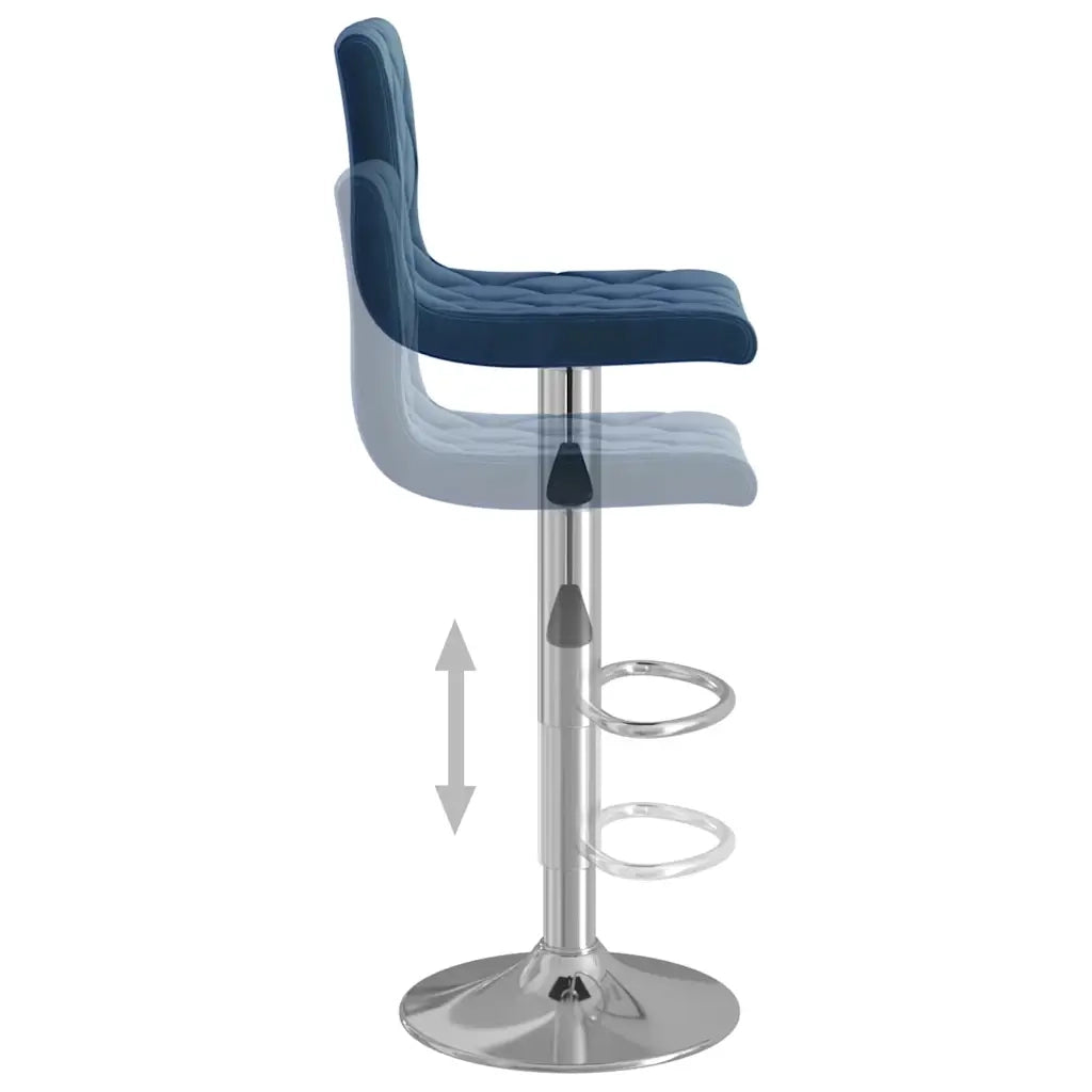 Sgabelli da Bar 2 pz Blu in Velluto 333691