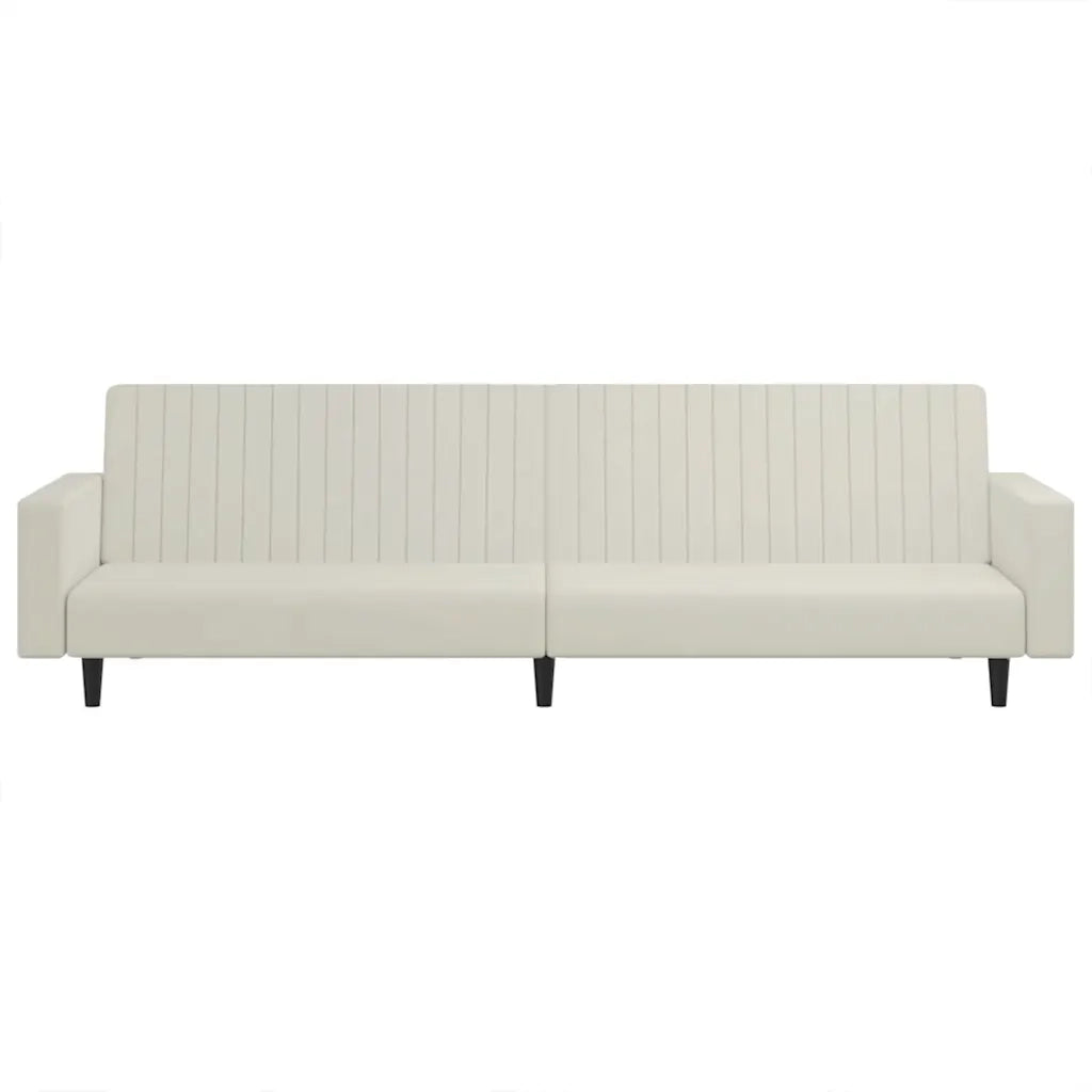 Divano Letto a 2 Posti-Sofa Letto 2 Posti-Daybed Crema in Velluto 206613