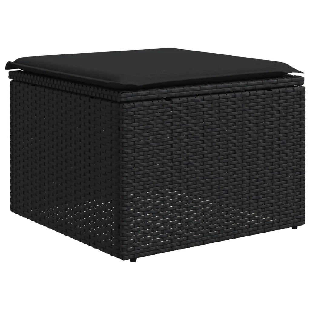 Set Divano da Giardino 6 pz con Cuscini Nero in Polyrattan 3218885