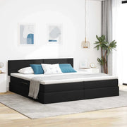 Letto con contenitore e materasso Nero 200 x 200 cm 3370469