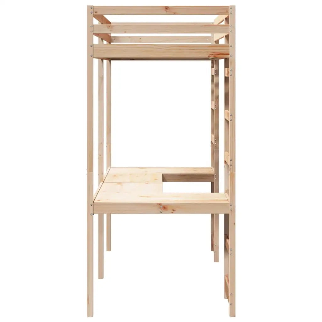 Struttura per letto soppalco Naturale 75 x 190 cm Pino massello 3414556