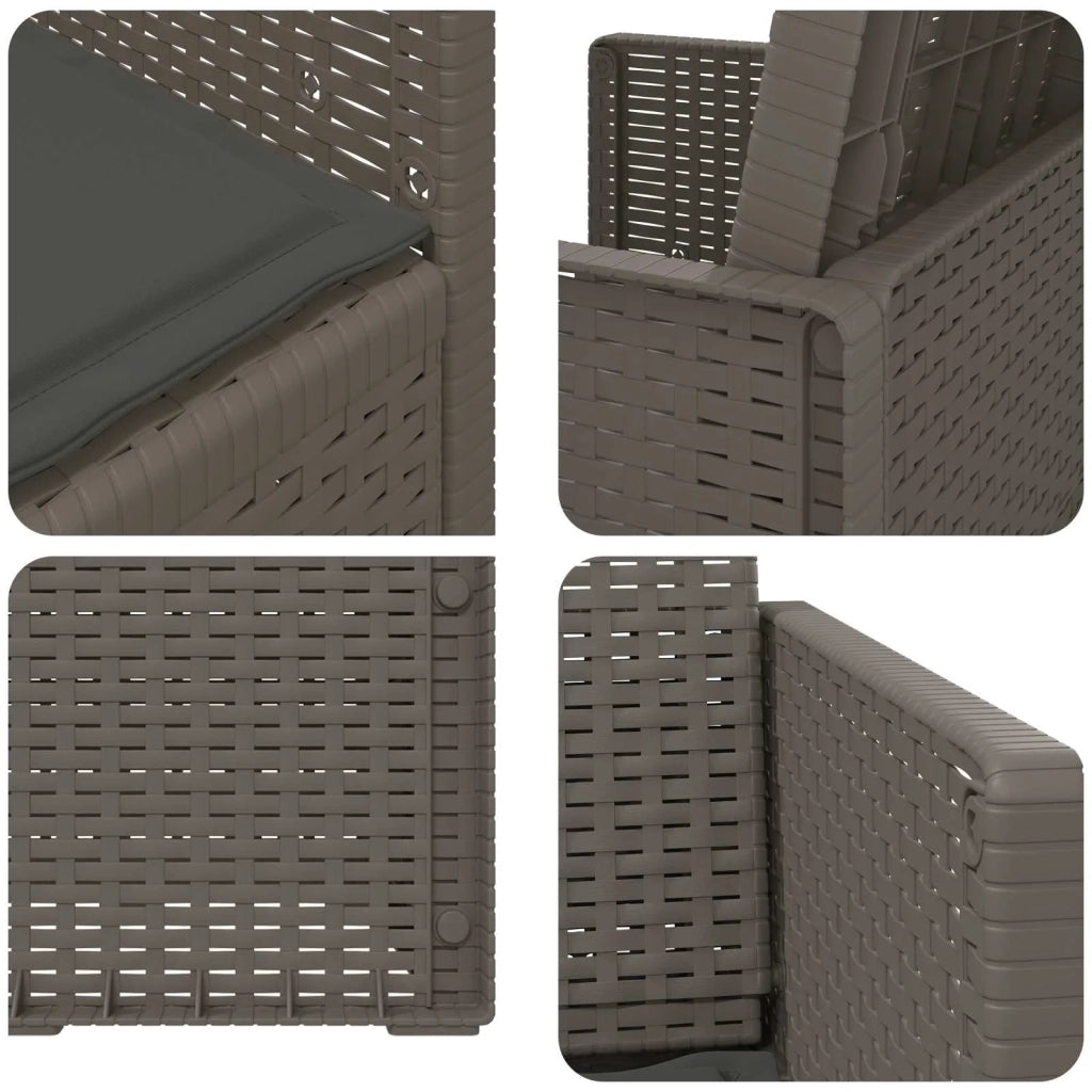 Sedie da pranzo da giardino 2 pcs Grigio chiaro e Antracite PP 8000007