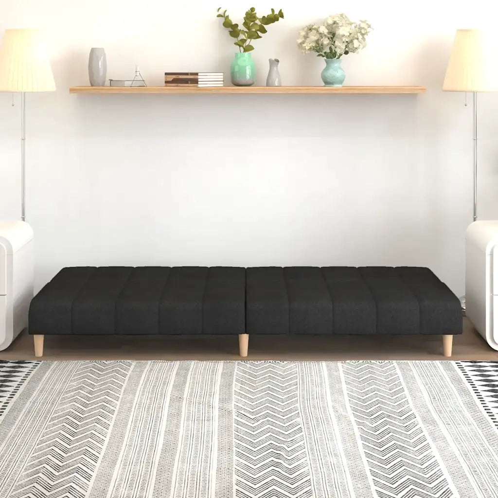 Divano Letto a 2 Posti-Sofa Letto 2 Posti-Daybed Nero in Tessuto 893127