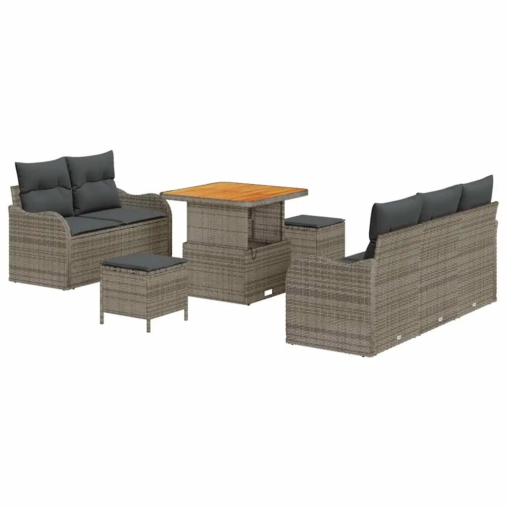 Set Divano da Giardino con cuscino con cuscino 8 pcs Grigio 3364158