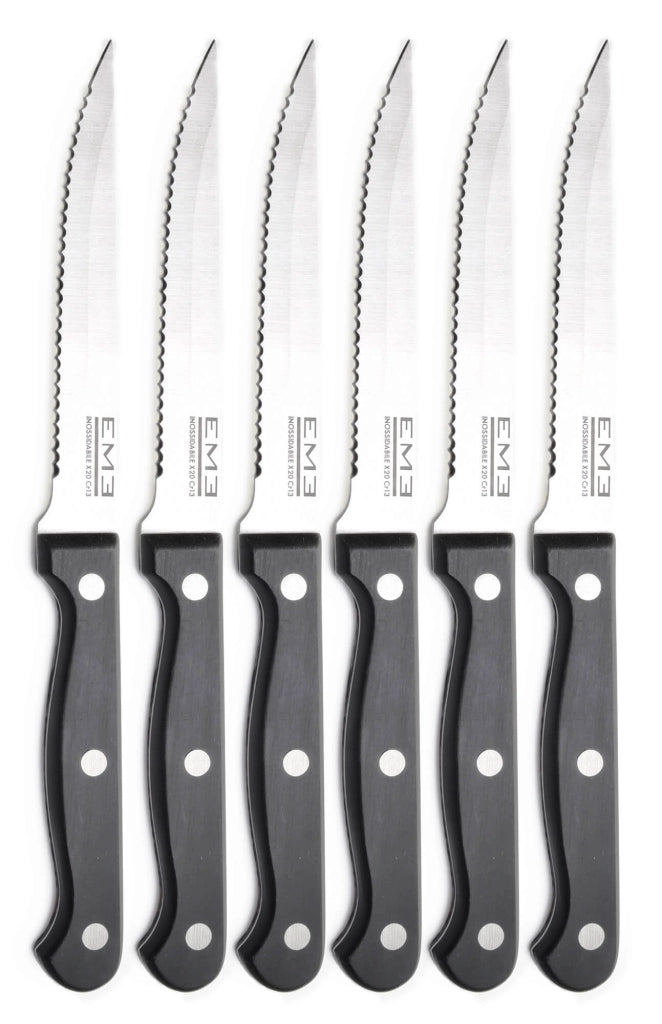 Set Coltelli per Bistecca 6 Pezzi in Acciaio Eme Rodeo