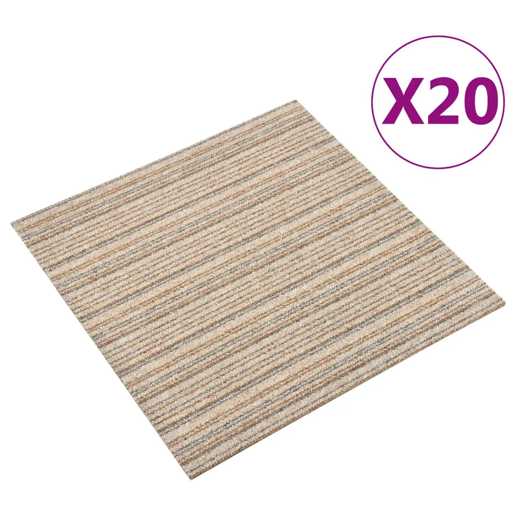 Tappeto 20 pz Beige Striato 50 x 50 cm 100% Polipropilene