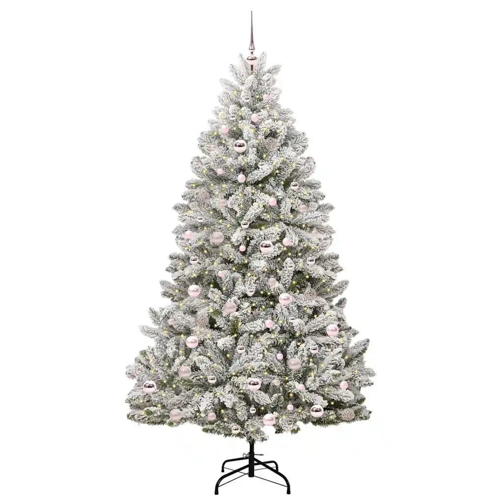 Albero di Natale artificiale con 300 LED Verde e Bianco 210 cm 3395759