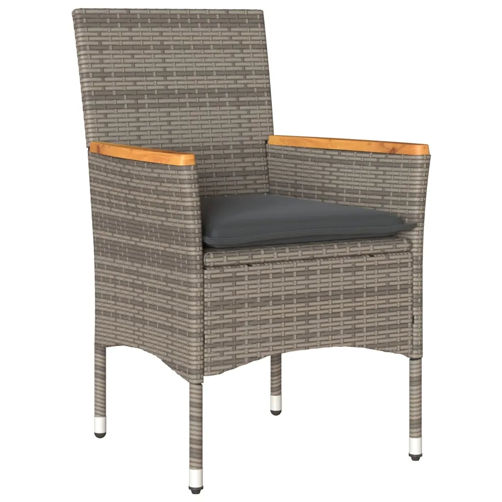 Set da Pranzo da Giardino 7 pz con Cuscini Polyrattan e Vetro 3278655