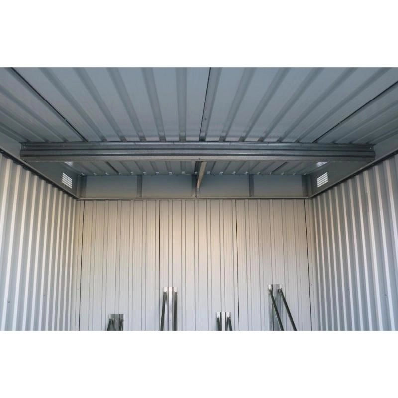 Box per Biciclette 203x203x162 cm in Metallo Antracite e Bianco