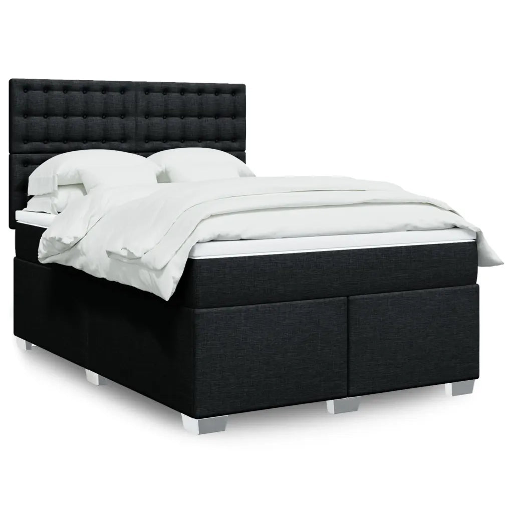 Giroletto a Molle con Materasso Nero 160x200 cm in Tessuto 3290555