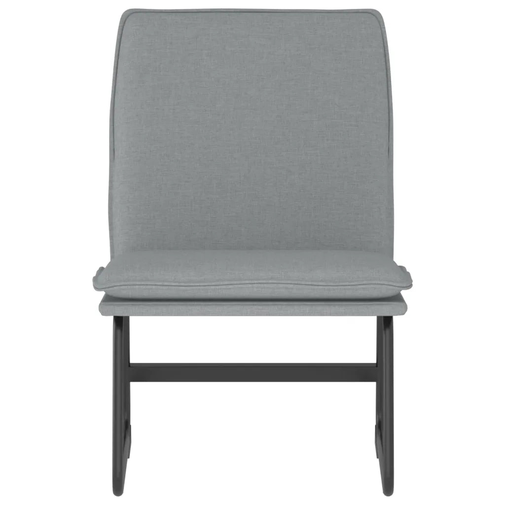 Poltrona | Sedia Lounge Grigio Chiaro 52x75x76 cm in Tessuto