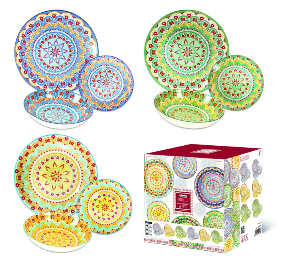 MAURY'S MARRAKECH SERVIZIO DI PIATTI DA 18 PEZZI MULTICOLORE