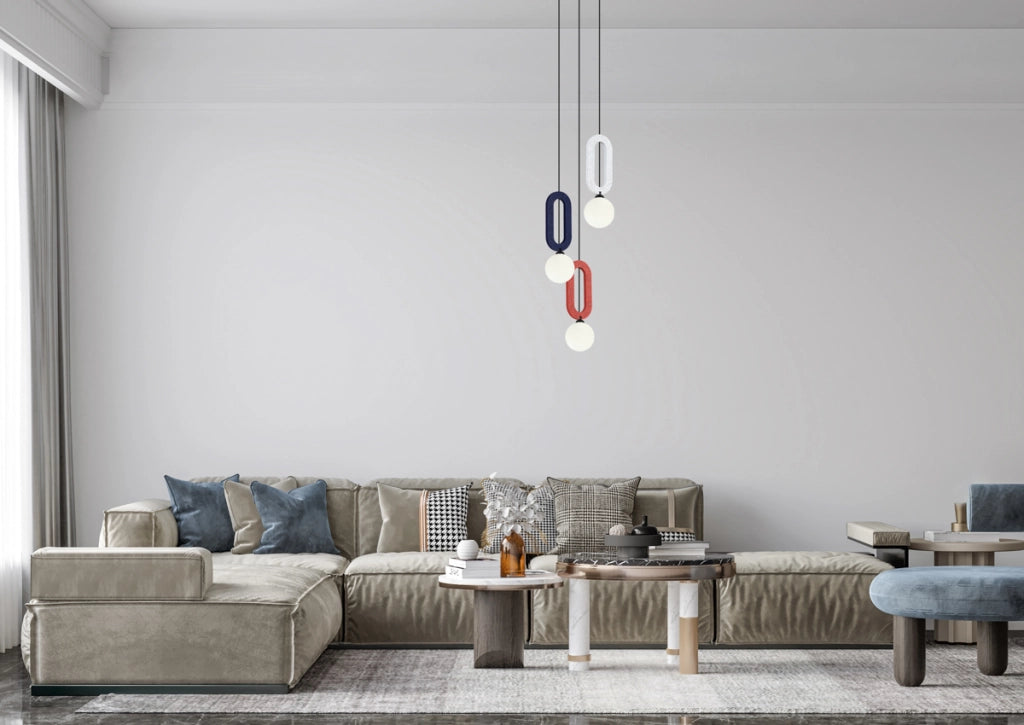 Lampada a sospensione MASSO feltro multicolor 3xG9 Italux