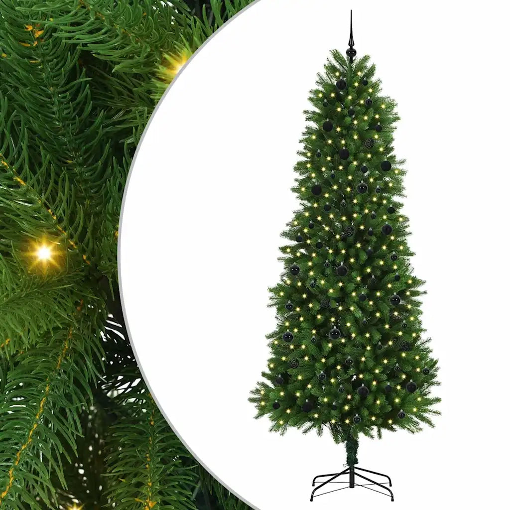 Albero di Natale con 300 LED con supporto-Luci decorative natalizie Verde 240 cm PE 727777