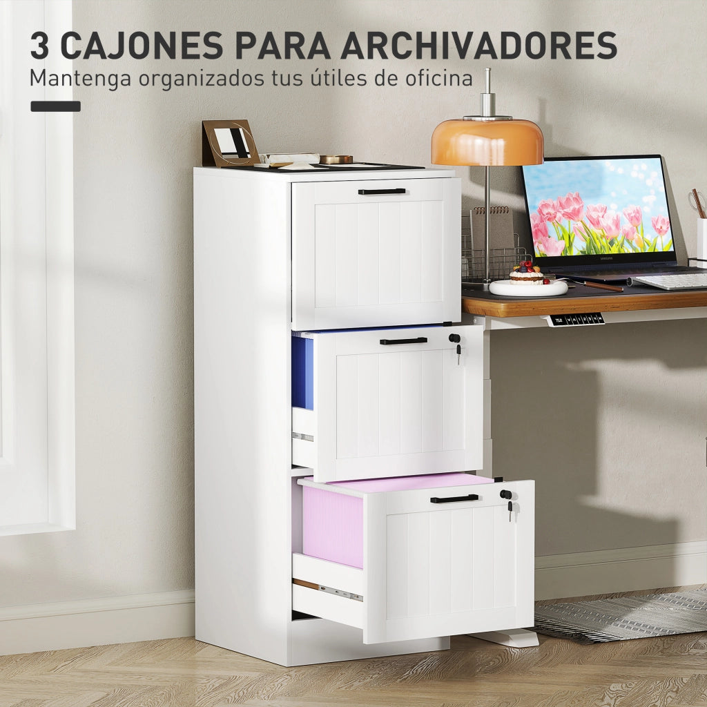 Cassettiera con 3 cassetti ¨C zephmum ¨C bianco