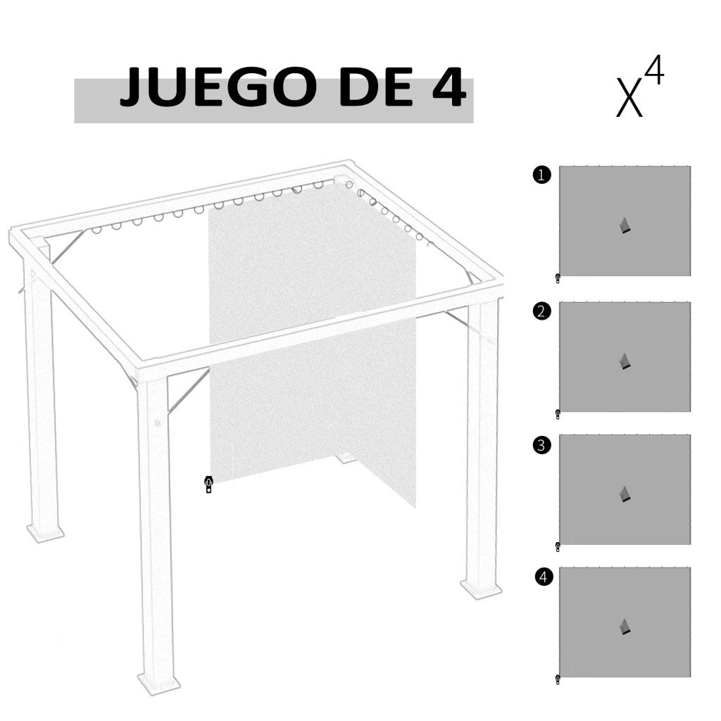 Pareti Pergola 4 Pz ¨C Minimal ¨C Grigio 302x205 cm