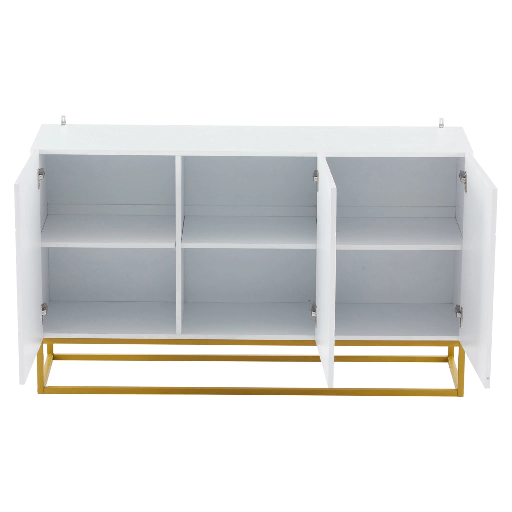 Credenza lucida moderna - Zephmum- 130 cm, 4 scomparti