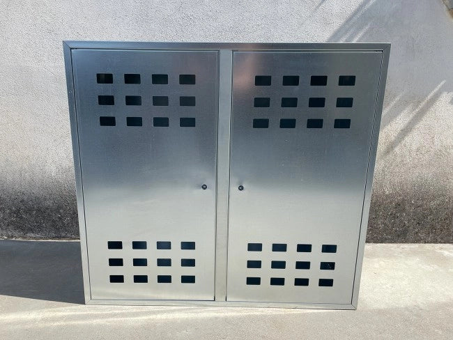 Cassetta da esterno per 2 bombole gas da 15 kg in lamiera zincata 90x98x42 cm