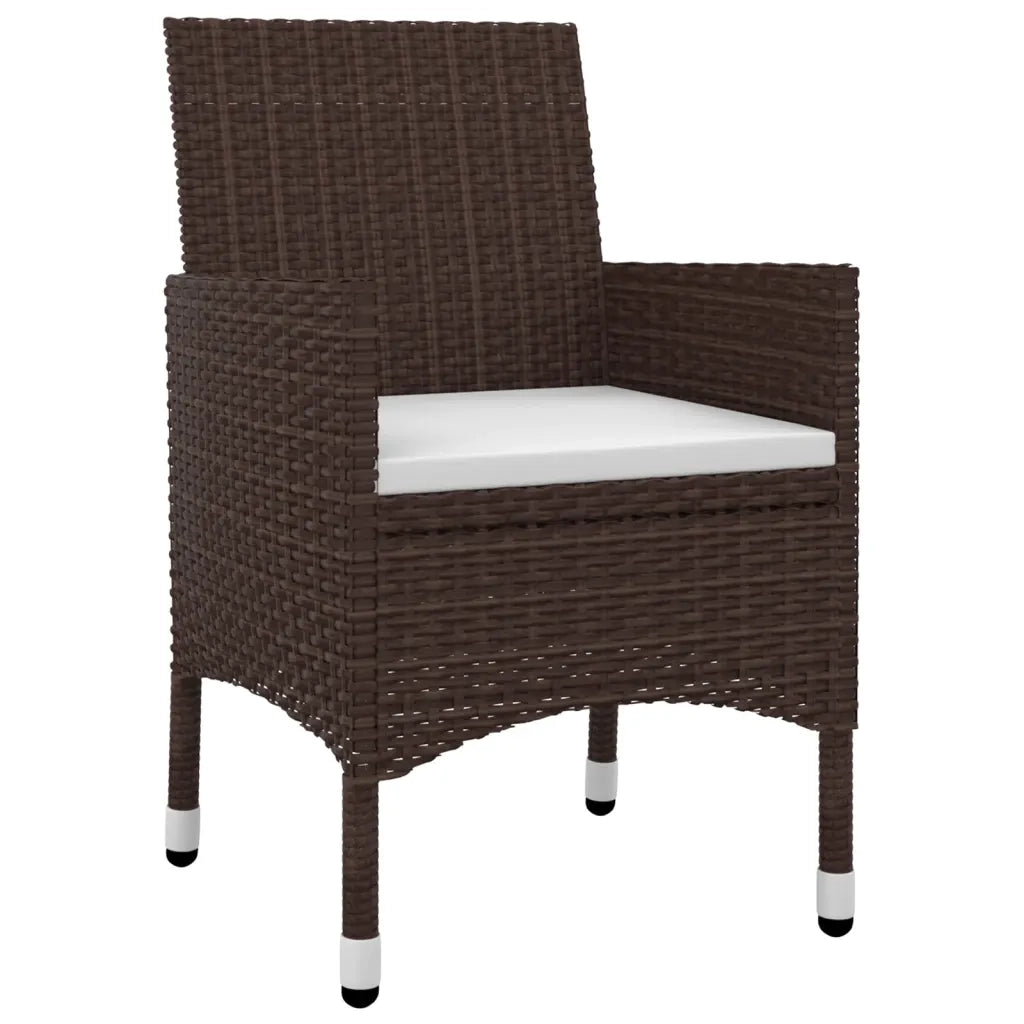 Set da Pranzo per Giardino 9 pz con Cuscini Polyrattan e Vetro 3099726