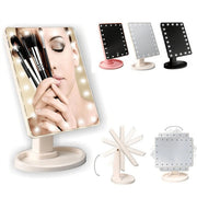 Trade Shop - Specchio Trucco Luci 16 Led Girevole 360° Gradi Make Up Large Mirror -