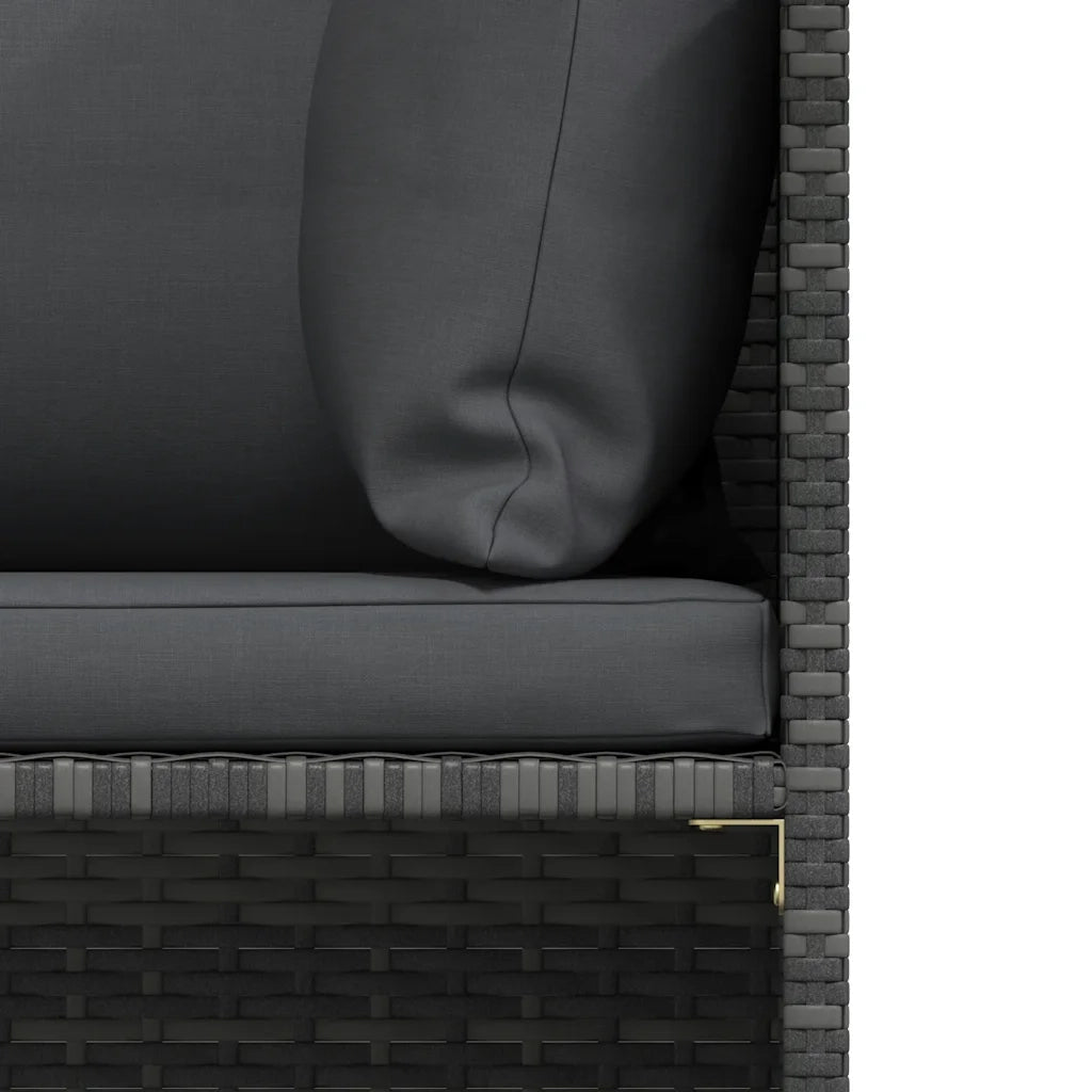 Divano da Giardino con Cuscini-Sofa da Giardino-Divano da esterno Grigio in Polyrattan