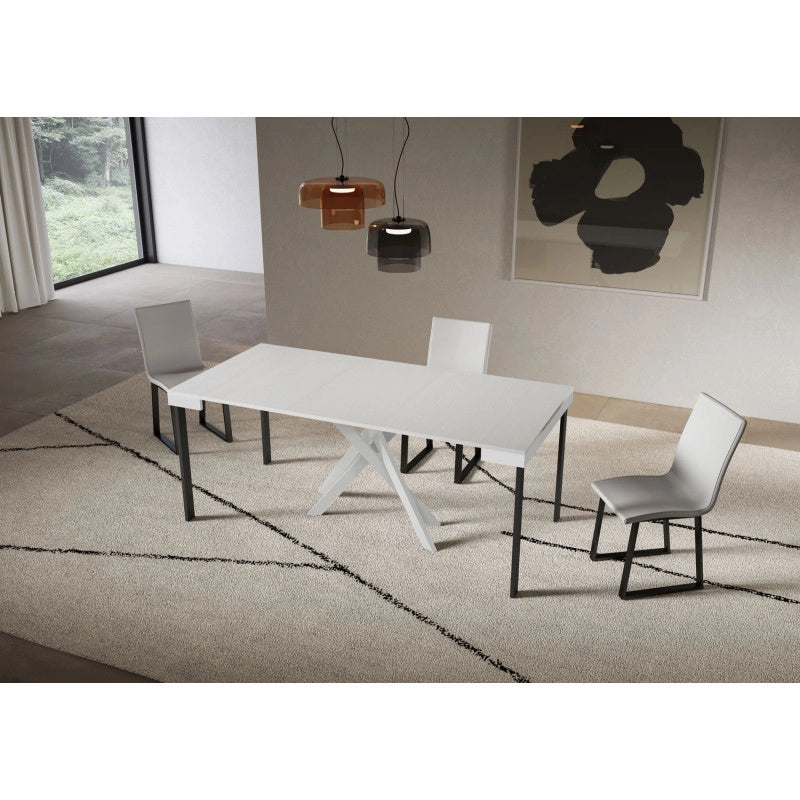 Consolle allungabile 90x40/196 cm Saki Small Evolution - Bianco Frassino
