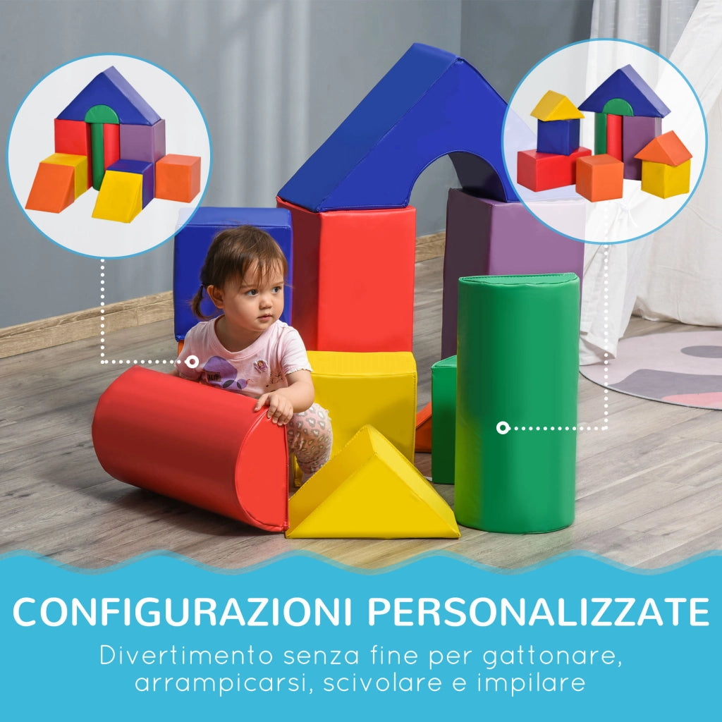 Set Costruzioni Morbide 11 Forme ¨C Xylo ¨C Bambini 1-3 Anni PU EPE Colori Vari